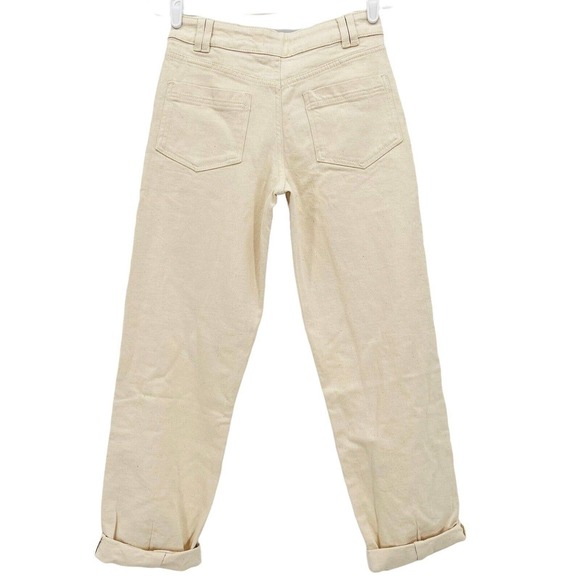 Sezane Women's Organic Textile Manu Trousers Flecked Ecru Pants - Picture 2 of 15